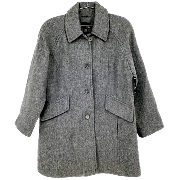 East 5th Jackets & Blazers - NWT East 5th Light Grey Wool Button Down Jacket